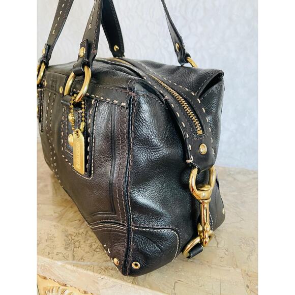 Rare Limited Edition Vtg Coach Hamptons Andrea black contrast stitching 10555 - Picture 4 of 9